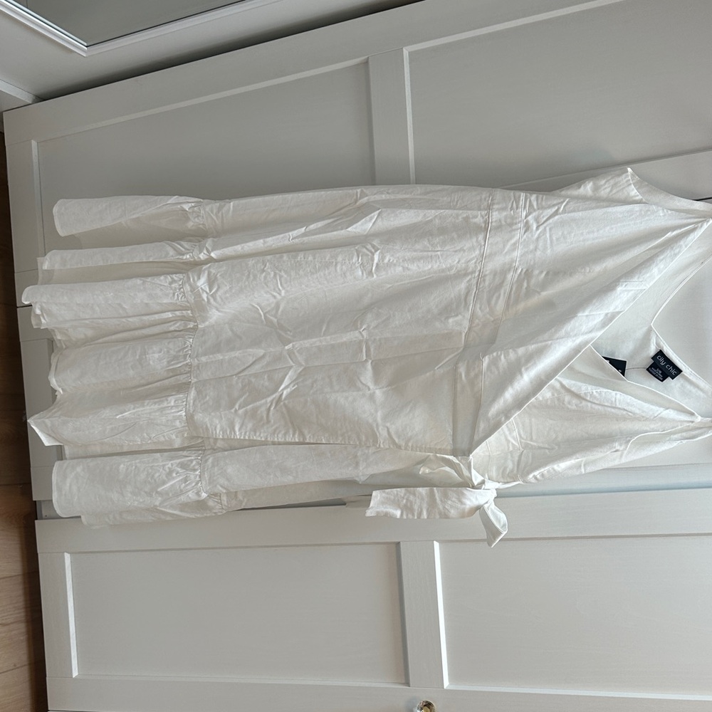 City Chic Ivory Tie-Waist wrap v neck Maxi Dress. Sz 16. New - Picture 5 of 13
